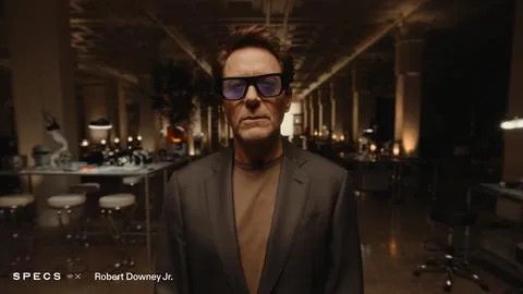 Robert Downey Jr. wearing SPECS AR glasses